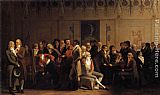 A Meeting of Generals Paintings - Meeting of Artists in Isabey's Studio by Louis-Leopold Boilly